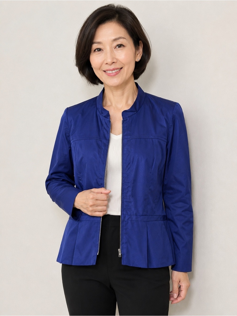 Cynthia Rowley Petite Royal Blue/purple Peplum Jacket Size PS
